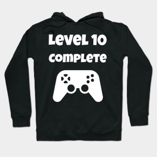 Level 10 Completed Video Gamer 10th Birthday Gift Hoodie